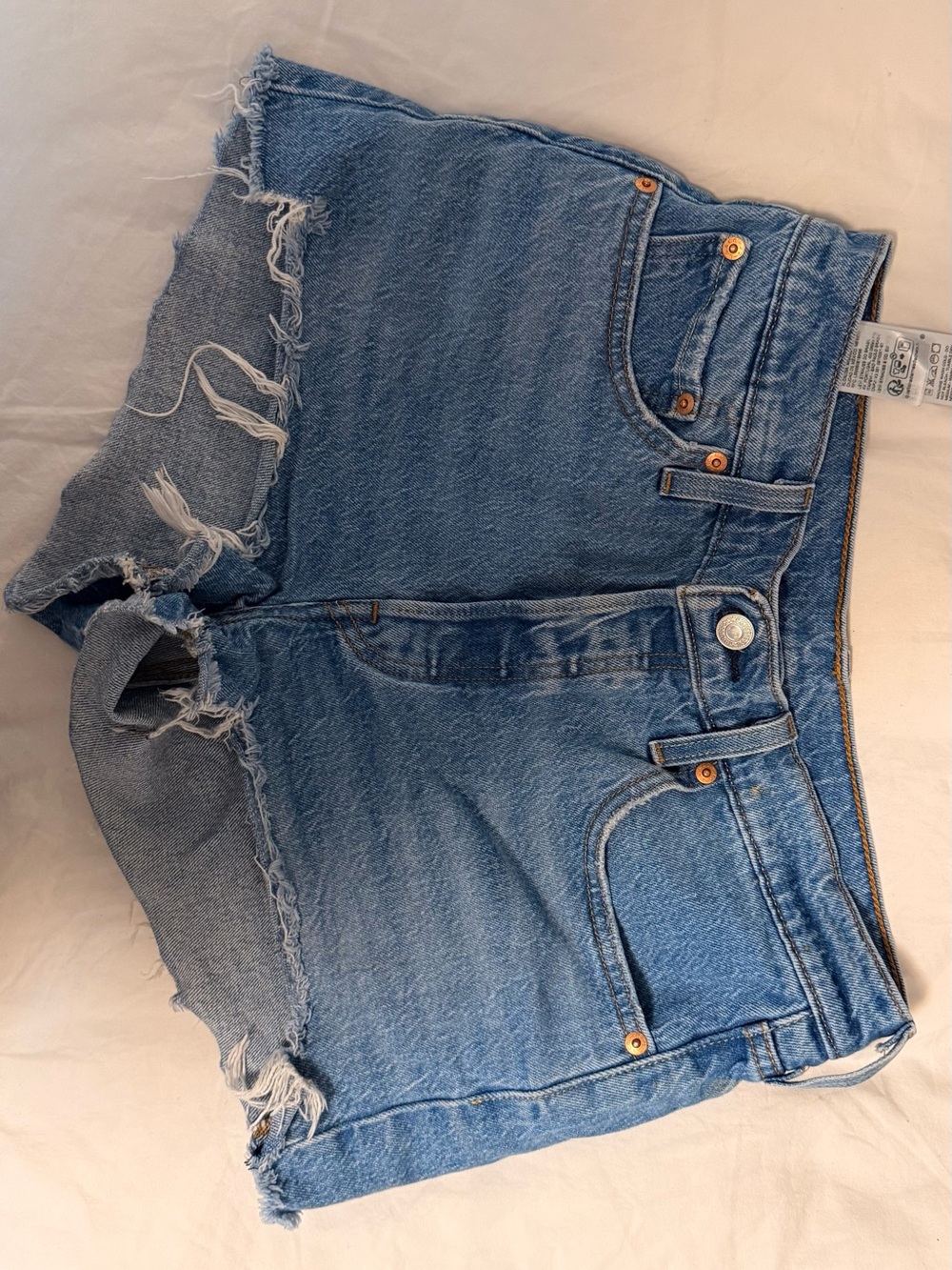 Levi's Light Blue Distressed Denim Cutoff Shorts